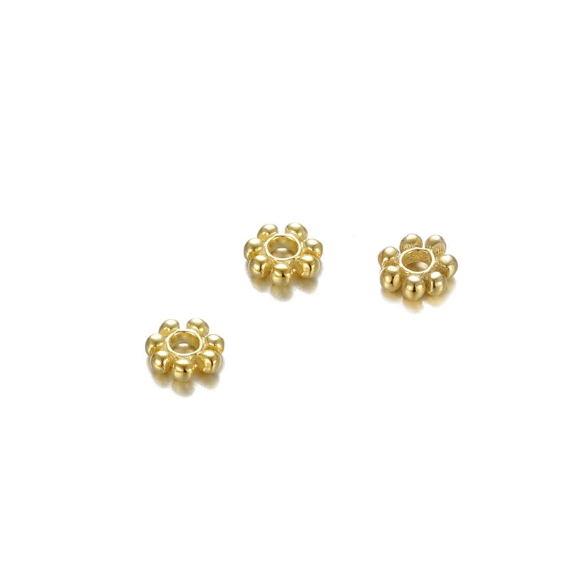 Wholesale 925 Sterling Silver Spacers Bead Accessories DIY Flower Snowflake Shaped Bead for Jewelry Making Supplies
