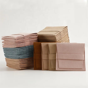 CSMD Chinese Manufacturers MOQ 1 Piece Wholesale Brown Microfiber Fabric Material Luxury Pink Jewelry Dust Bag for Earrings Ring