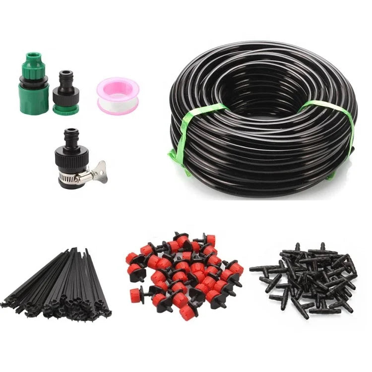Farm and Garden Drip Irrigation Kits Water System Full Set Plant Growing Kit for 30 Plants MegaBDM