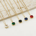 Trendy Pendant 18K Gold Plated Necklace 2023 Stainless Steel Round Charms Pendant Zircon Necklace for Women