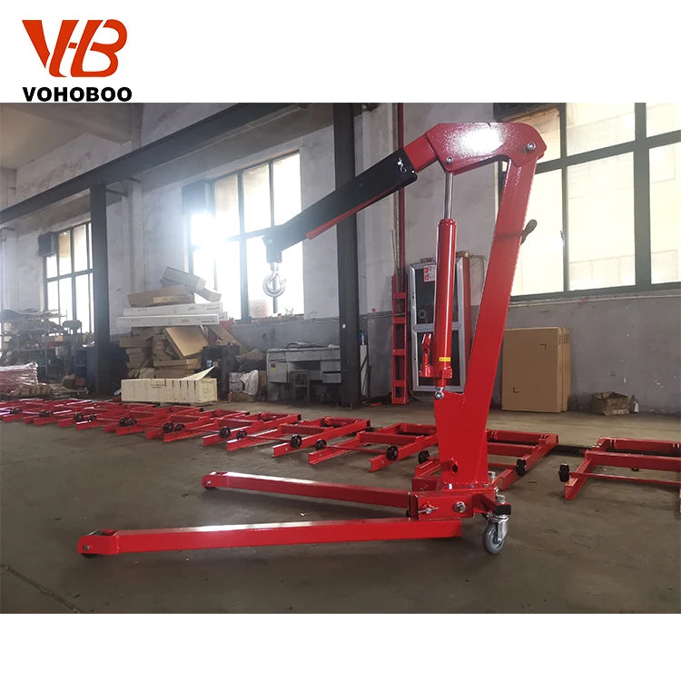 Portable 2 Ton Small Shop Engine Crane Hoist Crane Hydraulic Jack Engine Crane for Auto Repair