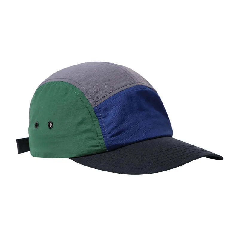 Ruidong Colors Camping Curved Brim UV Water Proof Nylon 5 Panel Sport Hat Quick Drying Flying Camping Baseball Cap Men Women