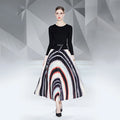 2024 High Quality Ladies Fashion Miyake Chiffon Woven Natural Waist Pleated Skirt Women's Long Sleeve Casual Dress