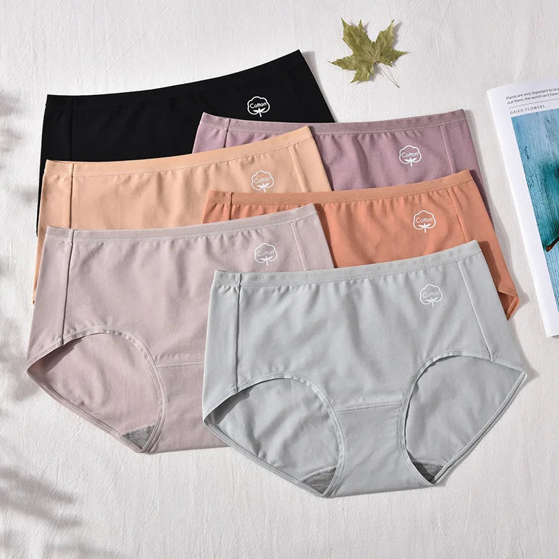 KK100  2021 New Women's Underwear Comfortable Breathable Women's Briefs Seamless 80 Cotton Mid-waist Underwear for Women