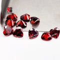 Baifu Jewelry Loose Gemstone Machine Cut Heart Red Zirconia