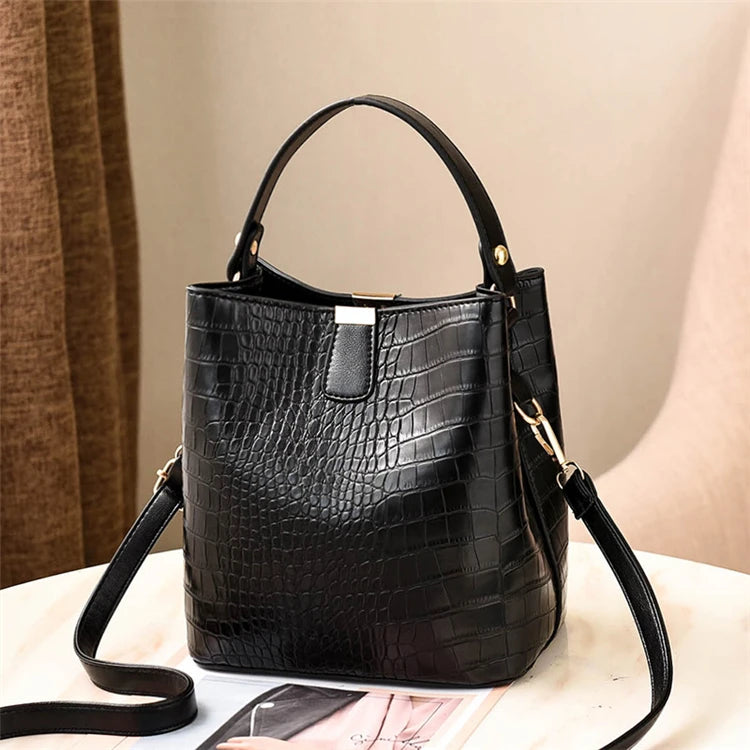 Black Latest Cute Bucket Designer Leather Bags Women Handbags Crossbody Ladies 2024