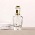 Free Samples Luxury Transparent Thick Wall with Gold Silver Lid 50ml Empty Glass Screw Perfume Bottle 50 ml