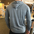 Buruite Thick Running Shirt Man Men Long Sleeve Hooded Gym T Shirt Fitness Training T-shirt Quick Dry Breathable Sports