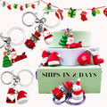 Wholesale Santa's hat PVC rubber mitten keychain custom pattern 3D cartoon Christmas keyring accessories keychain bulk