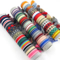 100 Model Collection Custom Braided Bracelet Glossy Colorful Jacquard Ribbon Embroidery Logo Tassel Bracelets Wholesale