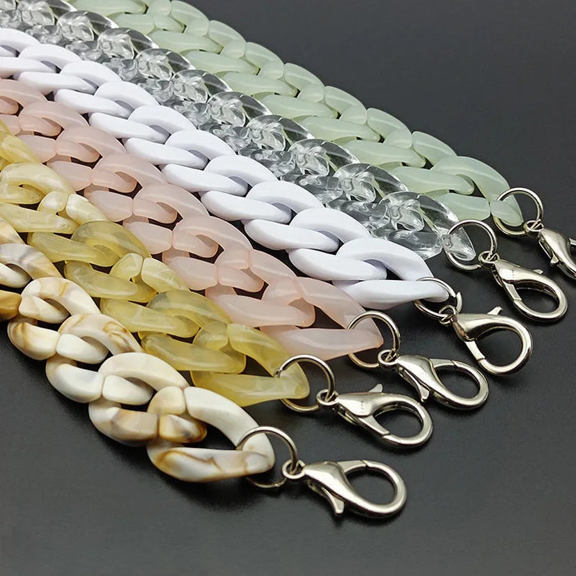 For Deepeel AL088 60/110cm Plastic Handbag Accessories Bag Handle with Acrylic Chain Purse Stylish and Durable