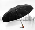 Automatic Custom Wooden Handle Umbrella with Minimalist Design Business Gift Option Nylon Material Folding