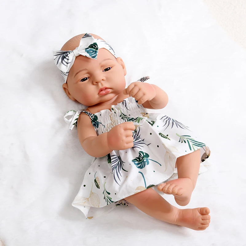 16 Inch Realistic Reborn Doll 40CM Silicone Bebe Body Sweater Waterproof Simulation Newborn Pacifier Chain Set for Toys Children