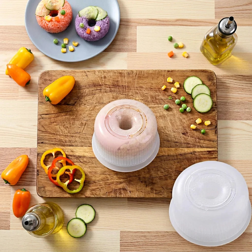 4 Pcs Nonstick Design Silicone Sushi Maker Onigiri Mold Tool Set Donut Maker for Home Party DIY