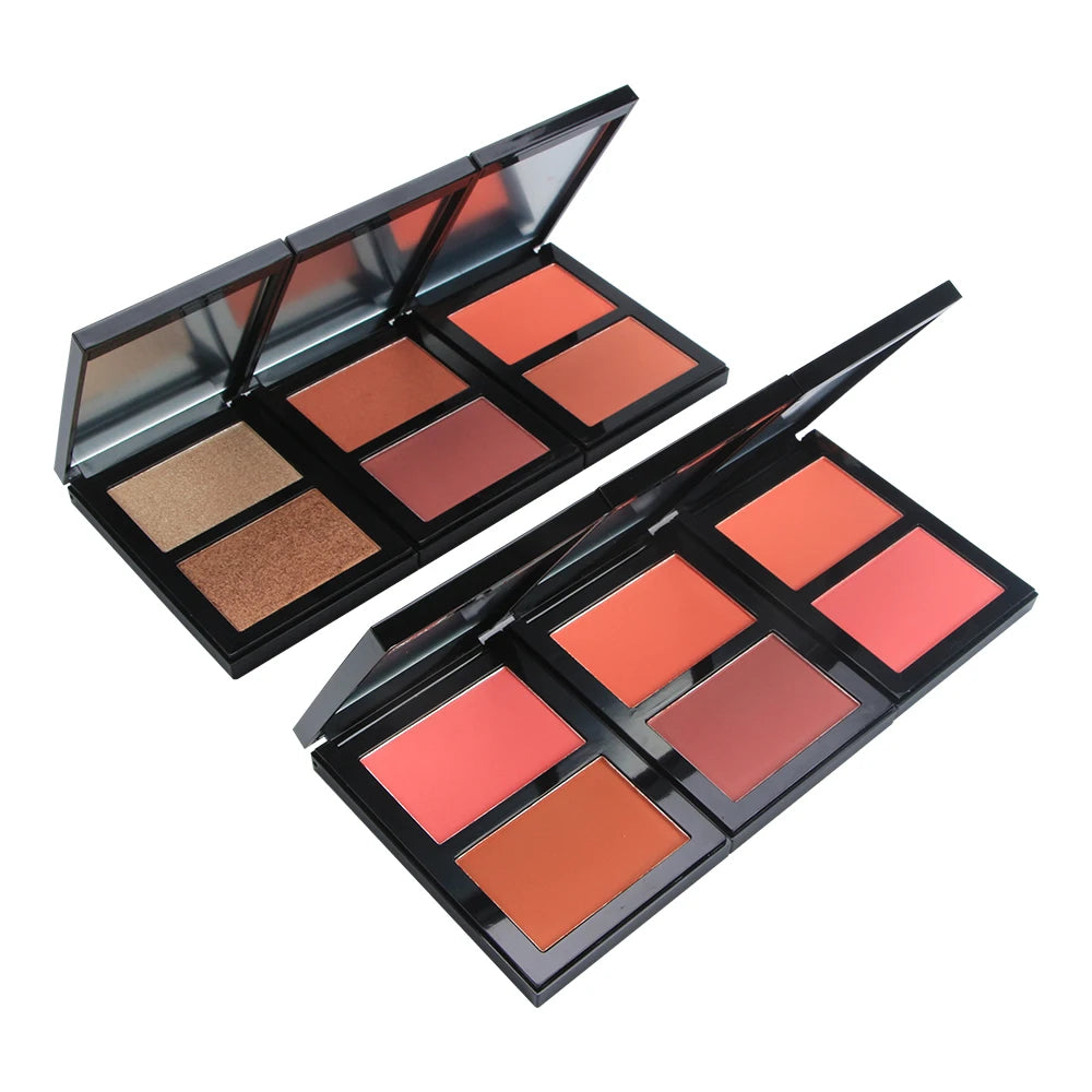 Hot Selling Vegan Blusher Palette Cream Blush and Contour Makeup Pressed Mineral Powder Nutrient Dense Pigmented Ingredients