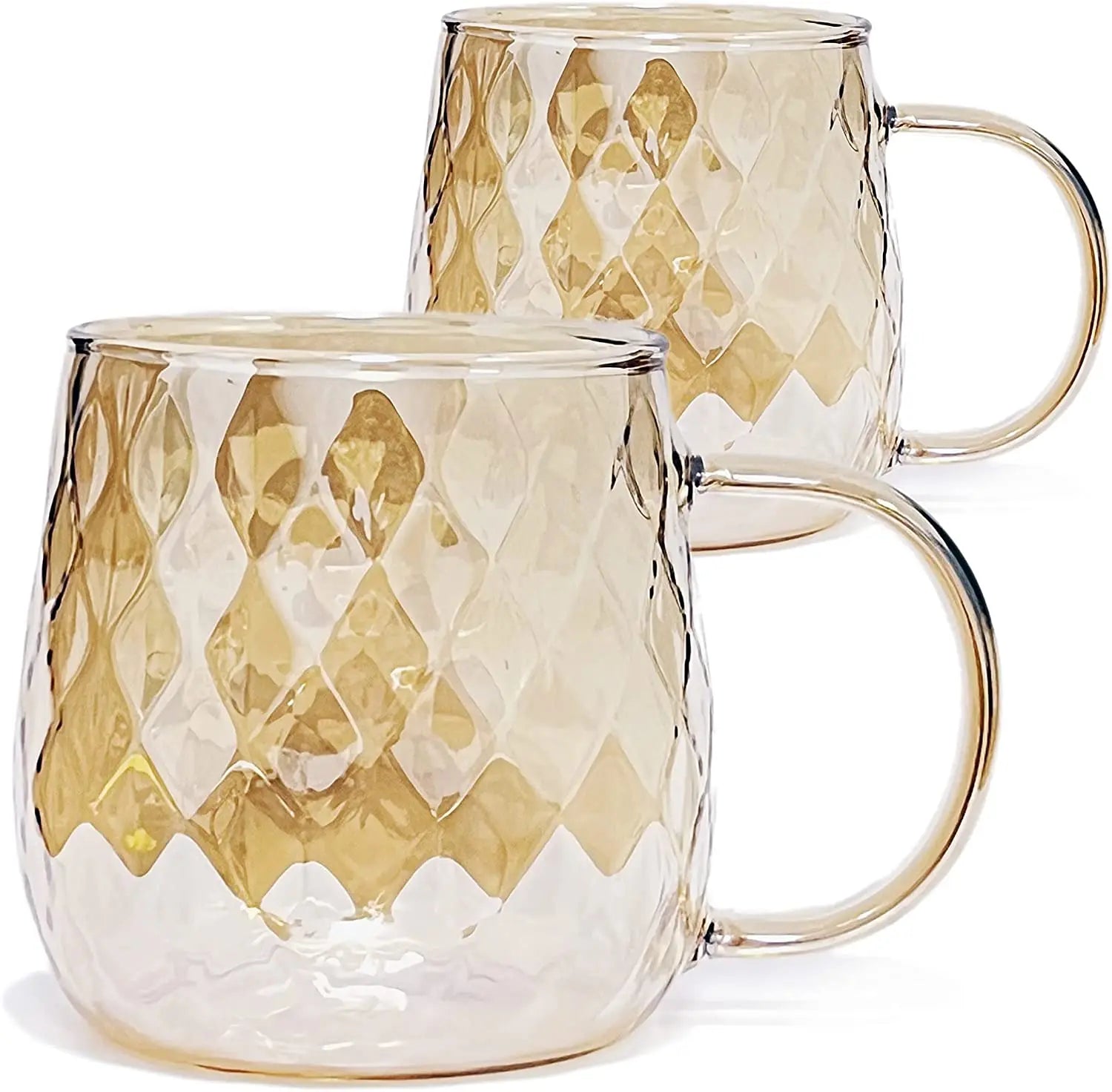 11.8 Ounces Glass Mugs Set of 2 Borosilicate Glass Cups with HandleHot Ice Beverage Cups