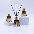 Wholesale Customized 60ML Clear Glass Flat Reed Diffuser Bottle with Screw Cap and Screen Printing for Essential Oils