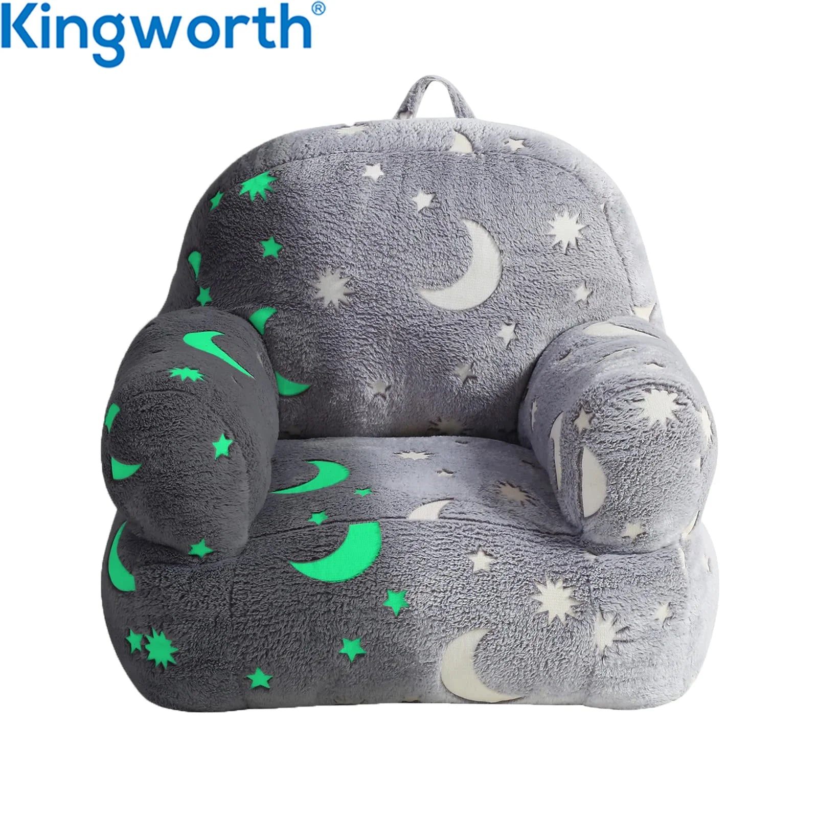 Kingworth Lightweight Mini Sofa Armrest Couch Glow in the Dark Children Bean Bag Chair Kids Couch