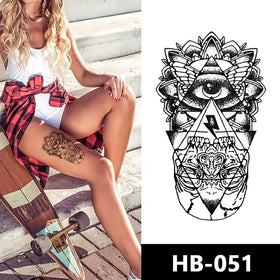 Non-toxic Fashionable New Tattoo Stickers Legs Shoulder Arms Skull Animal Waterproof Temporary Tattoo Stickers
