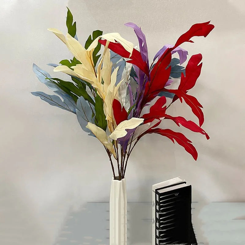 Wholesale Design Artificial Flower Material Green Leaves Flower Decoration Leaf Bouquet  Artificial Plant