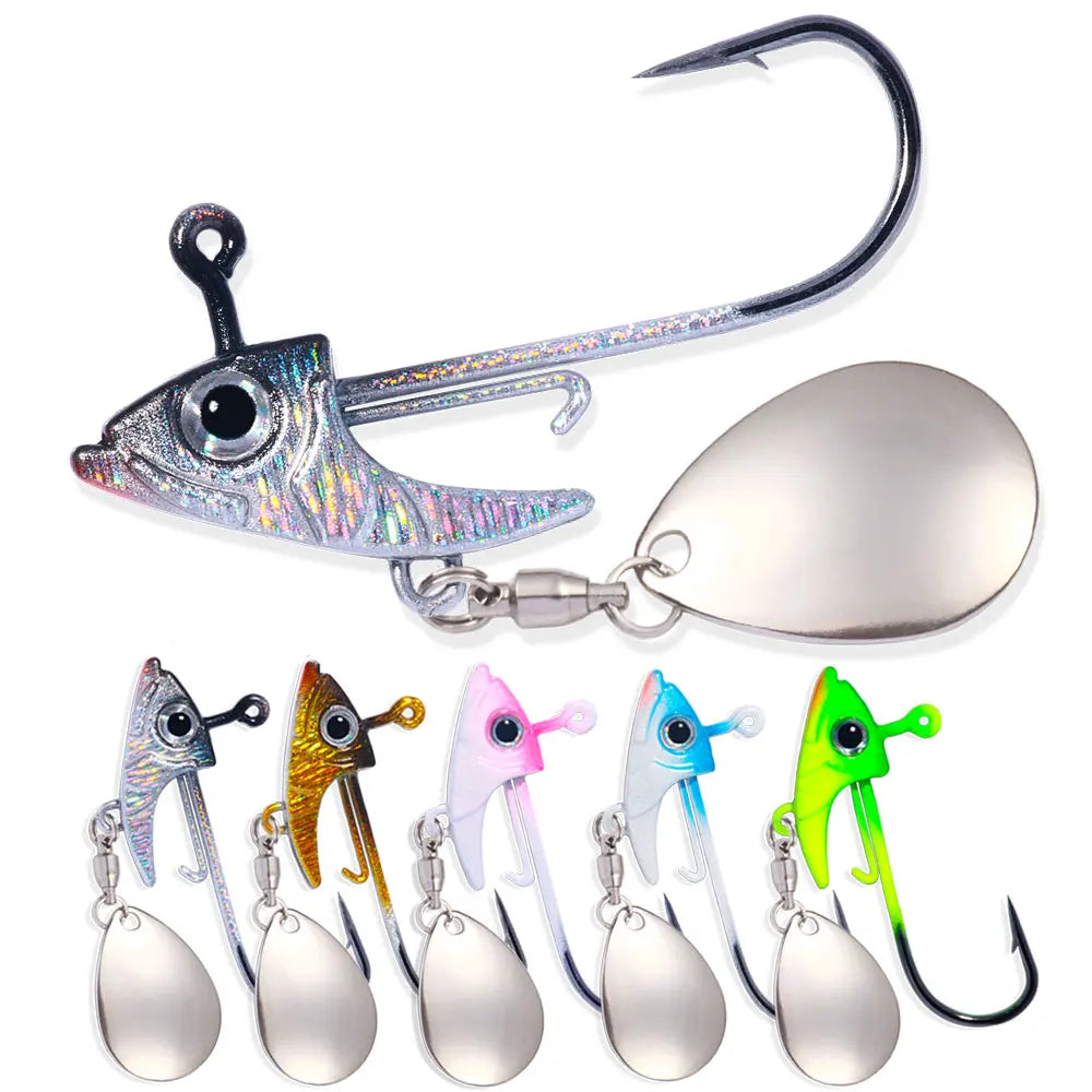 HENGJIA Metal Head Jig Hooks Barbed for Soft Worm Fishing Hook Sea Fishing Hook Lure Bait 7g 10g 15g Available