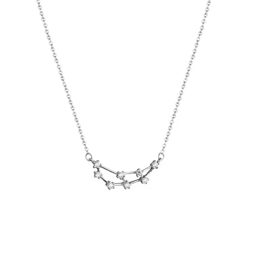 ACME 925 Sterling Silver Constellations Choker Necklace  Delicate Zircon Astrology Cancer Capricorn Zodiac Personalized  Women