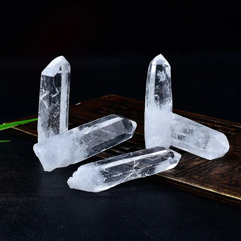 Natural White Crystal Single Crystal Decorative Polished Mineral Specimen Gemstone Column Raw Stone Single Tip