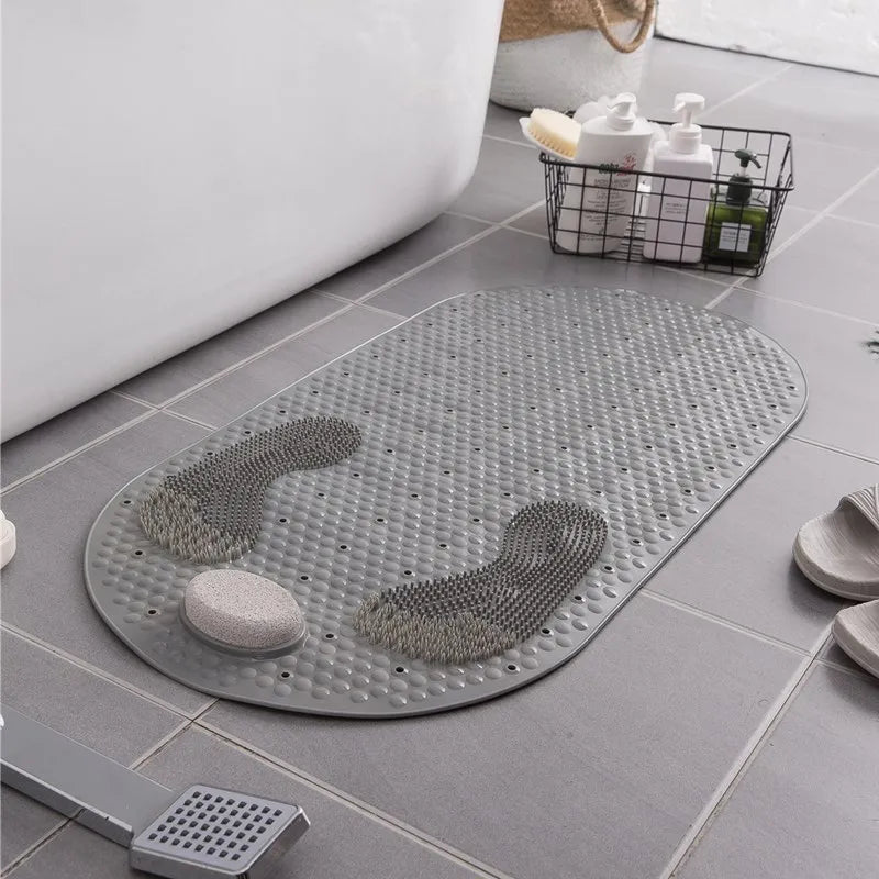 Multifunctional Non-Slip Toilet Foot Mat TPE Pumice Stone Bathroom Shower Room Eco-Friendly 80x40cm Classic Design Lightweight