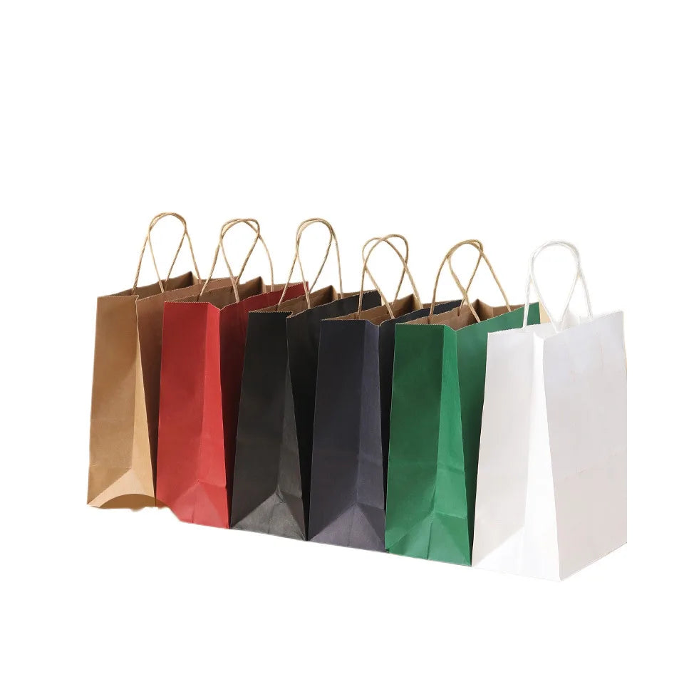 Eco-Friendly Brown Paper Bags Custom White Black Craft Kraft Paper Shipping Bags With Your Own Logo