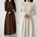 Gentle Knit Dress Fall Winter Women's Clothing Ladies Elegant Temperament Dresses New Little Bottoming Sweater Long Dress