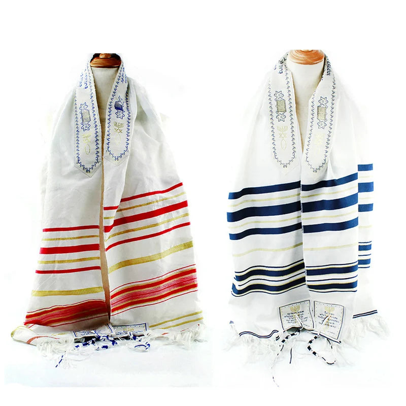 Towel blanket 52x180cm Large Polyester Arab Scarf Muslim Israeli Kosher Talit DeJewish Tallit Israel Prayer Shawls with Bag