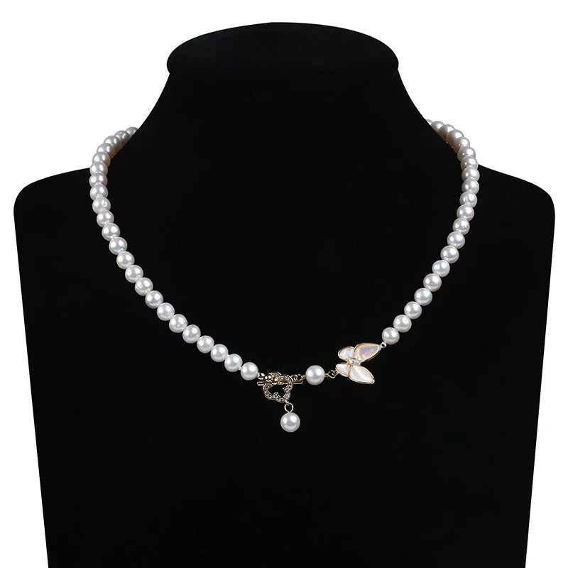 Wholesale Luxury Design 6-7mm Natural Potato Freshwater Pearl Necklace
