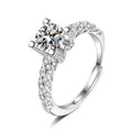 Anillo De Acero Inoxidable Full Moissanite Diamond Ring Adjustable Open Zircon Ring Engagement Copper Rings for Bridal