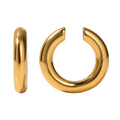 ERESI Fashion Earrings Jewelry 18K PVD Gold Plated 4mm Plain Cuff Earring Stainless Steel Smooth Simple Ear Clip for Girls