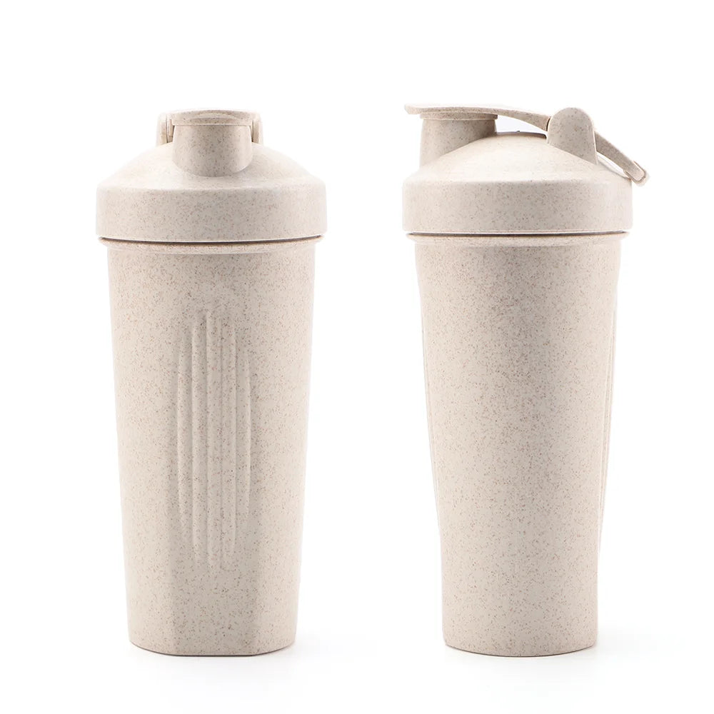 20oz Eco Friendly Wheat Straw Plastic Fitness Gym Protein Shaker Bottle BPA Free Custom Logo