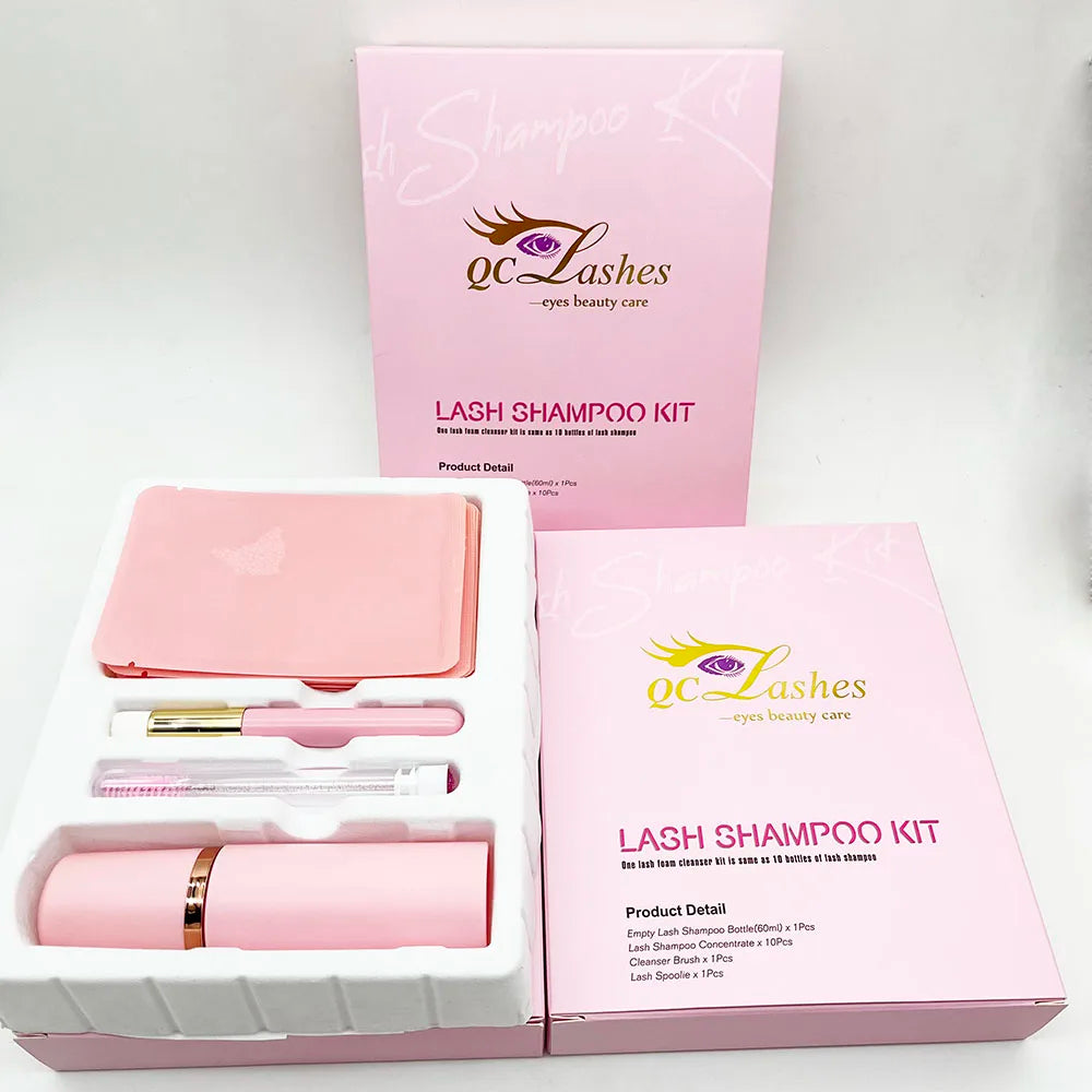 Oil Free Custom Logo Lash Shampoo Concentrate Kit  Tear Free Lash Bath Kits With Brush Eye Lash Foam Cleanser Shampoo Kit