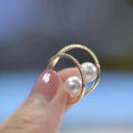 E956 7-8mm DIY Natural  Freshwater Pearl Charm Earrings Mounting Accessory 925 Sterling Silver Gold Plated  Jewelry for Women