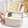New Fashion Cream Cake Color Large Capacity PU Cosmetic Bags Case Tote Leather Toiletry Bag Waterproof Travel Makeup Bags