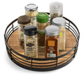Wooden Spice Racks Acacia Wood Lazy Susan Turntable for Table Wood Organizer Cheese Board Kitchen Turntable Storage  Bamboo Tray