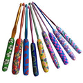 New Colorful Soft Polymer Clay Handle Crochet Needles Aluminum Crochet Hooks Set