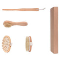 Wooden Bamboo Bath Shower Dry Body Brush Set for Dry Skin Brushing Exfoliating Cleaning Brush