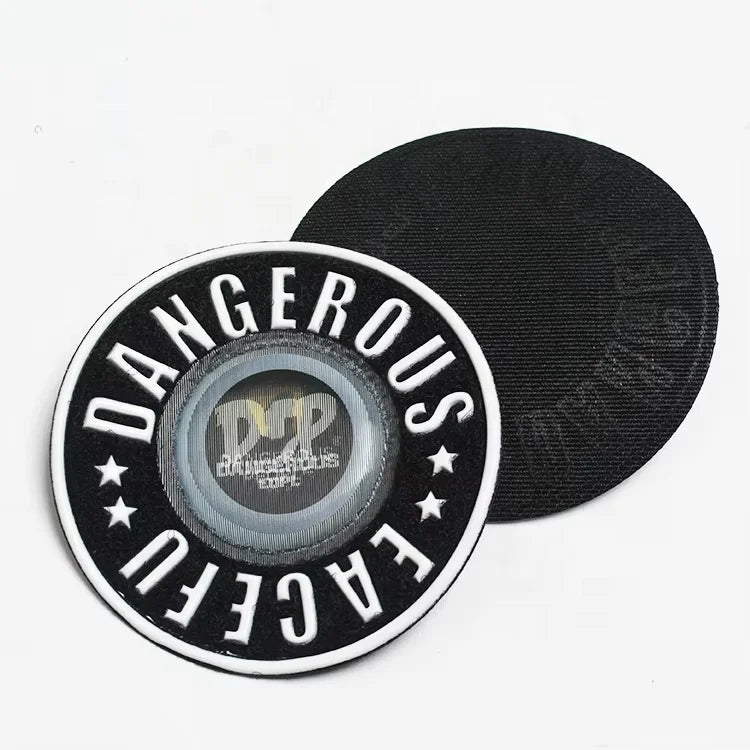 Sew on Custom 3D Lenticular Logo Embossed TPU Patches With Loop Surface