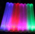 Crazy Happy LED Foam Sticks Flashing Glow Baton Wands 40x4cm Party Favors for Kids Raves Birthday Wedding Christmas Parties