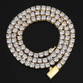 NUOYA Iced Out Hip Hop Diamond Tennis Chain Gold Plated Cubic Zirconia Tennis Chain Necklace Luxury Jewelry for Women MegaBDM