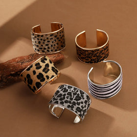 2024 Leopard Print Open Bracelet Western Style Cowboy Bracelet for Woman