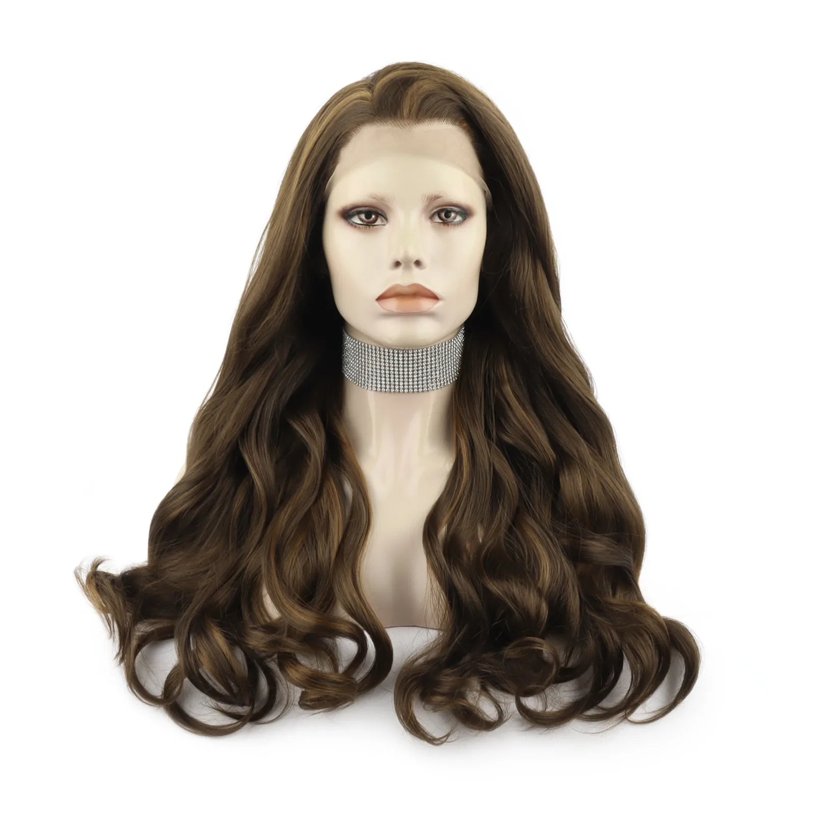 Celebrity Black 8/27 Color Pre-Plucked Natural Hairline 24inch  Futura  Swiss Lace Heat Resistant Synthetic Hair Wigs