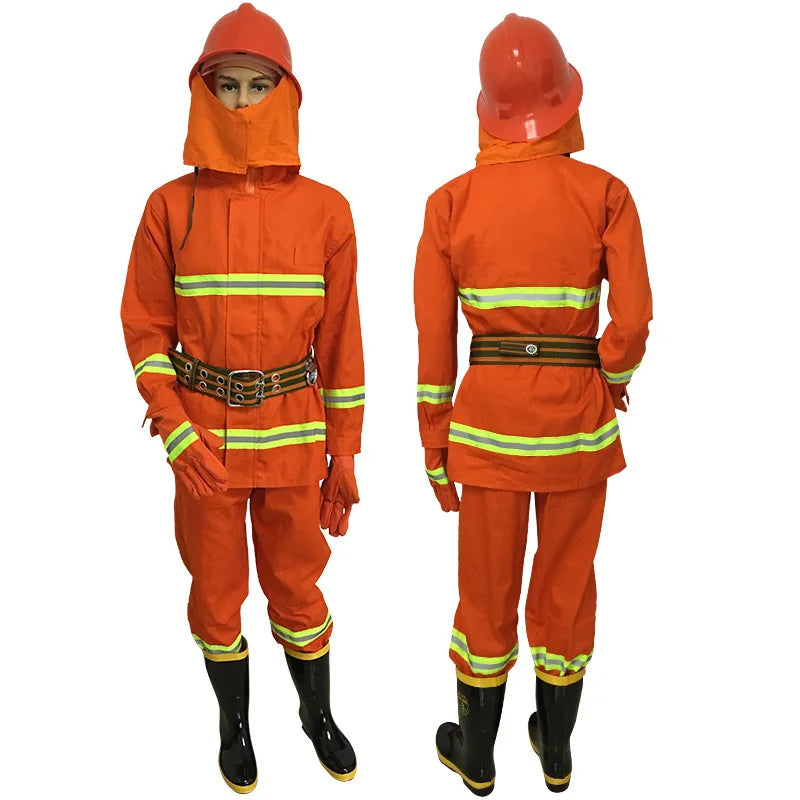 Orange Firefighter Suit En469 Certified Fireman Uniform