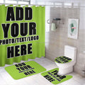 Customize Any Photo  Luxury Bathroom Sets Dropship 3D Shower Curtain 4 Piece Customize Home Waterproof Bath Curtains Set