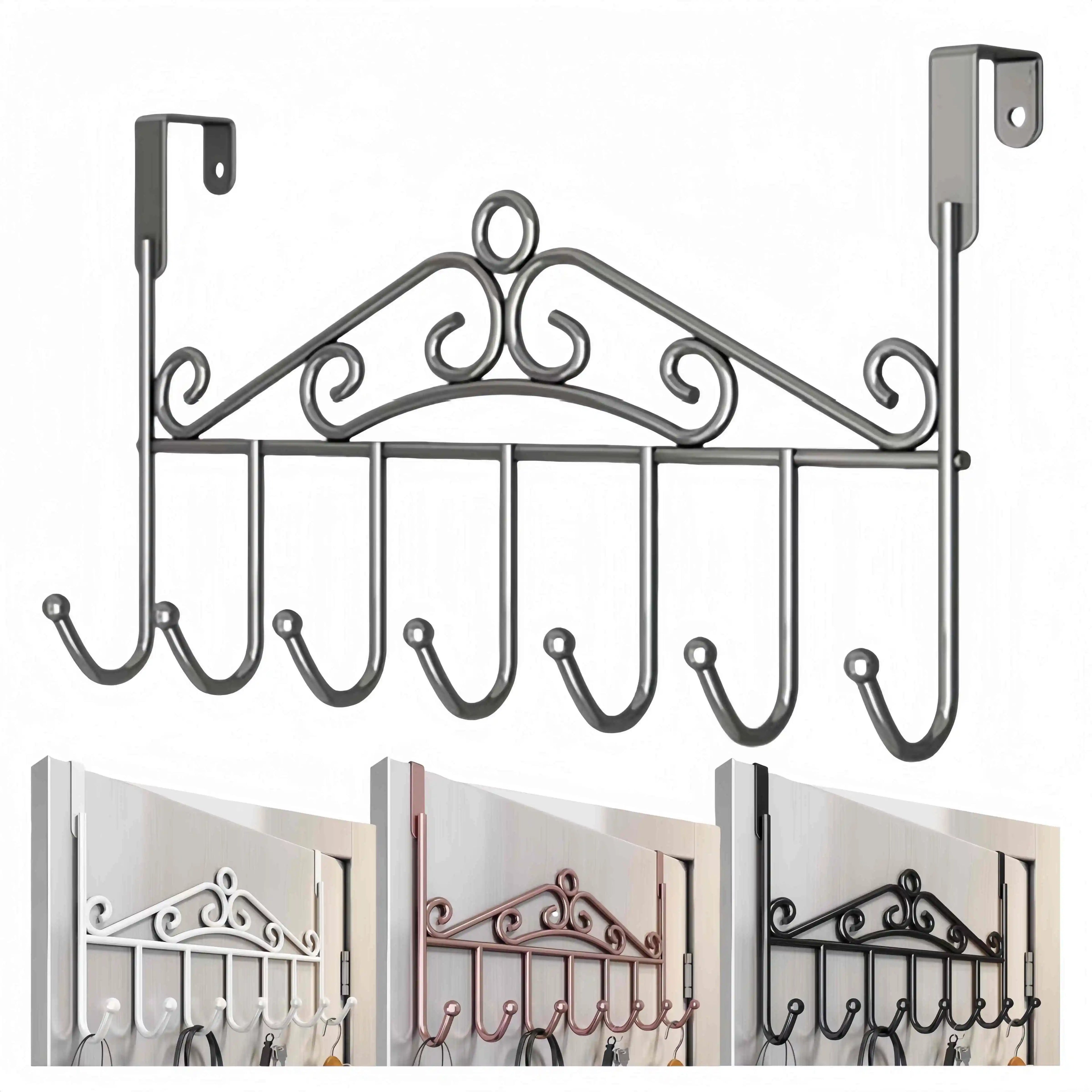 Door Behind Hooks Storage Wall Hanging Bag Clothes Hanger Hook Punch-free Hanger Bedroom Organizer Bathroom Kitchen Accessory