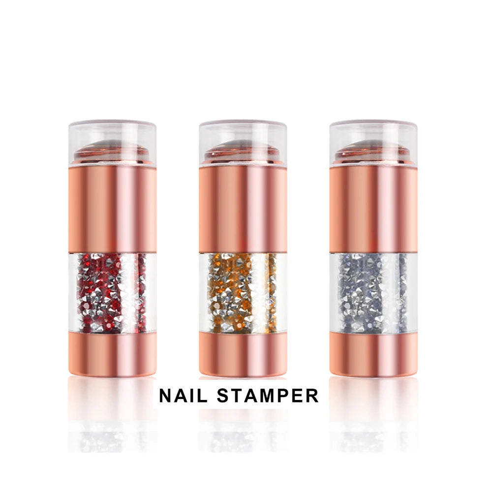 Women's DIY Nail Art Stamping Plate Kit Custom Logo Double Sided Silicone Tools for Manicuring & Beauty Nail Art Printing Tool